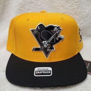 Reebok Pittsburgh Penguins Flat Brim Snapback Hat - New